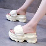 통굽슬리퍼 굽높은슬리퍼 여성 키높이 두꺼운 밑창 미용실