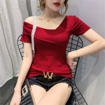 라틴 댄스복 블라우스 큐빅 라인댄스 여름 댄스티 셔츠 오프숄더 오브 A 하얀색 A S