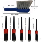 럭키존 7Pcs 휠 타이어 브러시 자동차 디테일 키트 17 길이의 소프트 브러시 5 세차 더러운 청소 먼지 도로 때 제거 짧은 핸들
