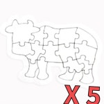 소 동물 그림 퍼즐만들기 16조각 미술놀이키트 돌봄교실 공예DIY