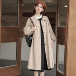 루즈핏 트렌치 봄 여성 코트 대형 하라 여성용 주쿠 01 카키색 옷감 01 S