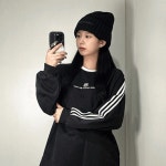 스포티 티 오버핏 긴팔 맨투맨 트랙 티셔츠 Y2K 남녀공용 블록코어 커플 여자 면 레터링