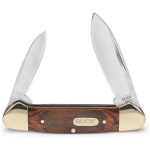 벅 나이프 389 카누 2날 포켓 접이식 블레이드 나무 손잡이 Buck Knives