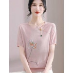 엄마 여름 반팔 티셔츠 서양풍 신중사 냉장고 블라우스 중장년 여 트렌치 코트 투피스