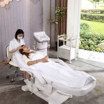 미용전동베드 마사지 뷰티샵 안마 구멍 병원 베이직 반자동 미용베드 포장 A타입 반올림 자동심플화이트 USB
