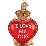 올드 월드 크리스마스 오너먼트 아이 러브 마이 도그 강아지 i love my dog 트리 고급 유리 장식
