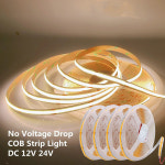 COB LED 스트립 조명 고밀도 유연한 테이프 리본 480 312 LEDsm 롤 당 10m RA90 DC12 V 24V 3000K 4000K 6000K