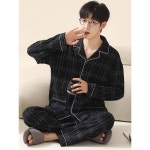 클래식한 부드러운 체크 홈웨어 세트 매력적인 데일리 깜찍한