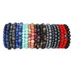 라벤더 칼세도니 옥수 원석 팔찌 B-04 지름 W-12 여자 M