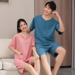 2024 족욕점 순면 찜질방 남여 목욕복 남성 사우나 마사지 발마사지 가운