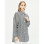 라움 스트라이프 면혼방 긴팔블라우스 CWBL2E361