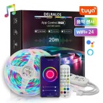 스마트 RGB 스트립 SMD 5050 APP 제어 리모컨 방수 1600만 PC방 무드등 음악 동기화 장식 1232084