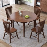 2인용 원목식탁 의자 세트 우드 티테이블 라운드 원탁 테이블