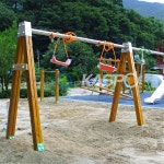 중앙 중앙 그네 목재 2인승 학교 놀이터 JA12-10