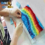 래치 후크 스킬 자수 DIY 키트 세트 러그 캔버스3D 인쇄 동물 꽃 수제 카펫