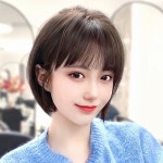 단발 귀여운 가발 인모 머리 짧은 인모가발 상고 여자