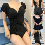 수영복 풀빌라 수영장 원피스 프릴 A라인 치마 투피스 바캉스 휴양지