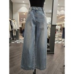 시슬리 시슬리 워싱 디테일 와이드 데님 바지 SADP06511