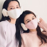 방한귀마개 토끼털 따스웜 귀마개마스크 마스크 일체형
