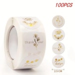 황금 감사 스티커 선물 카드 상자 파티 포장 장식 베이킹 음식 소기업용 1개 16 pcs H0593-500