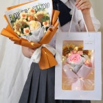 뜨개 꽃다발 완제품 입학 니트 축하 니트꽃다발 튤립 뜨개꽃