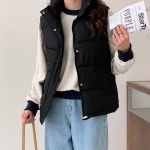 쇼트 다운 패딩 여자 아우터 오버핏 조끼 코트 L