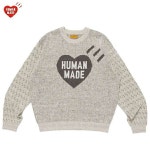 휴먼메이드 휴먼 메이드 일본 HUMAN MADE HEART KNIT SWEATER NYGRAY 휴먼 메이드 하트 니트 스웨터 네이비그레이