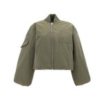 GANNI 라이트 트윌 오버사이즈 숏 봄버 재킷 F9282