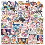 레이드 백 캠프 애니메이션 스티커 귀여운 만화 미학 스크랩북 여행 벽 컵 장식 데칼 1개 2 50PCS