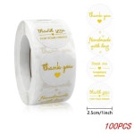 황금 감사 스티커 선물 카드 상자 파티 포장 장식 베이킹 음식 소기업용 1개 24 pcs H0206-100