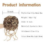 안전로프 합성 지저분한 번 헤어 클로 클립 UPDO 곱슬 머리 인조