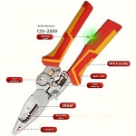다목적 와이어 스트리핑 가위 테스터 케이블 절단 전기 측정 전압 1pc
