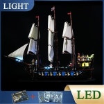 전함의 해적 빌딩 블록 세트 RC DIY LED 조명 10201 모델