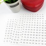 1 숫자스티커 원형 바탕 흰색 1P 100번