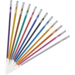 볼펜 리필 심 LALAFINA 1세트 컬러 글리터 펜 장식 젤 잉크 교체 사무용품 교체용 플라스틱 12pcs