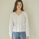 아워호프 리본 셔링 블라우스 h25spbl01ivo