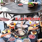 스말켓 야외 화로 바베큐테이블 접이식 다이닝 탁자 불판 의자 가열 1 꽃무늬 숯불구이 테이블 1개