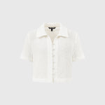 룩캐스트 룩캐스트 브리트니 크롭 윙클 블라우스 BRITNEY CROP WRINKLE BLOUSE M
