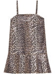 GANNI SS25 가니 PRINT DENIM STRAP DRESS 943 LEOPARD LEOPARD J1661 943