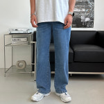 레거시 올밴딩 세미와이드 데님팬츠