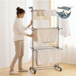 튼튼한 접이식 세탁물 건조대 이동식 행거 실내