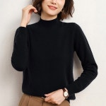 30대 40대 여자 데일리 외출 깔끔 하프넥 긴팔 니트