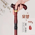 노인 미끄럼방지 지팡이 원목 네발 골절방지 노인전용 지팡이 가벼운 용머리 걷기 지팡이 등산