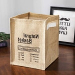 정리 네츄럴 바구니 사각 린넨 바스켓 세탁바구니 장난감바구니 빨래바스켓 세탁바스켓