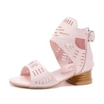 BMCiTYBM Toddler Girls Sandals Low Heels Flower Wedding Shoes Dress Pump Ankle Strap Open To