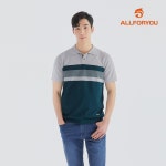 올포유 모델착장 남성 라인 배색 차이나넥 반팔 니트 G AGSRL3311-904
