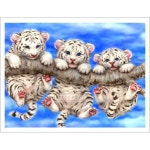 아기호랑이 삼형제 보석십자수 원형 전체 BL3D-1007