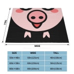 귀여운 돼지 그래픽 농부 베기 애호가 만화 일러스트 디자인 플란넬 담요 1 Quality blanket