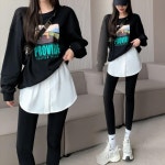 테디브라더 페이크 레이어드 셔츠 스커트 무지 남여공용