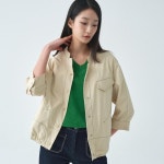 지센 지센 여성 스트레치 캐주얼 컬러스티치 숏 자켓 2컬러 LCRW2EFA354